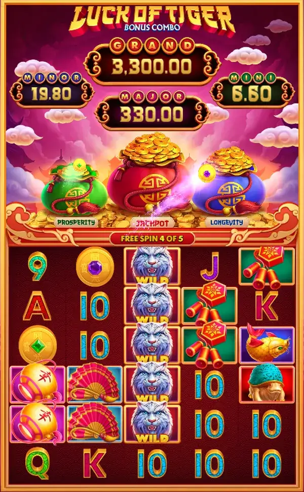 Free Spins reel frame with 6 rows and a Wild stack on the reels